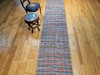 Vintage American Rag Long Runner in Stripe Pattern in Navy, Yellow, Red,  @thepersianknot  , SKU 1686