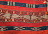 Vintage Moroccan Kilim in Band Pattern in Red, French Blue, Ivory, Yellow,  @thepersianknot  , SKU 1139