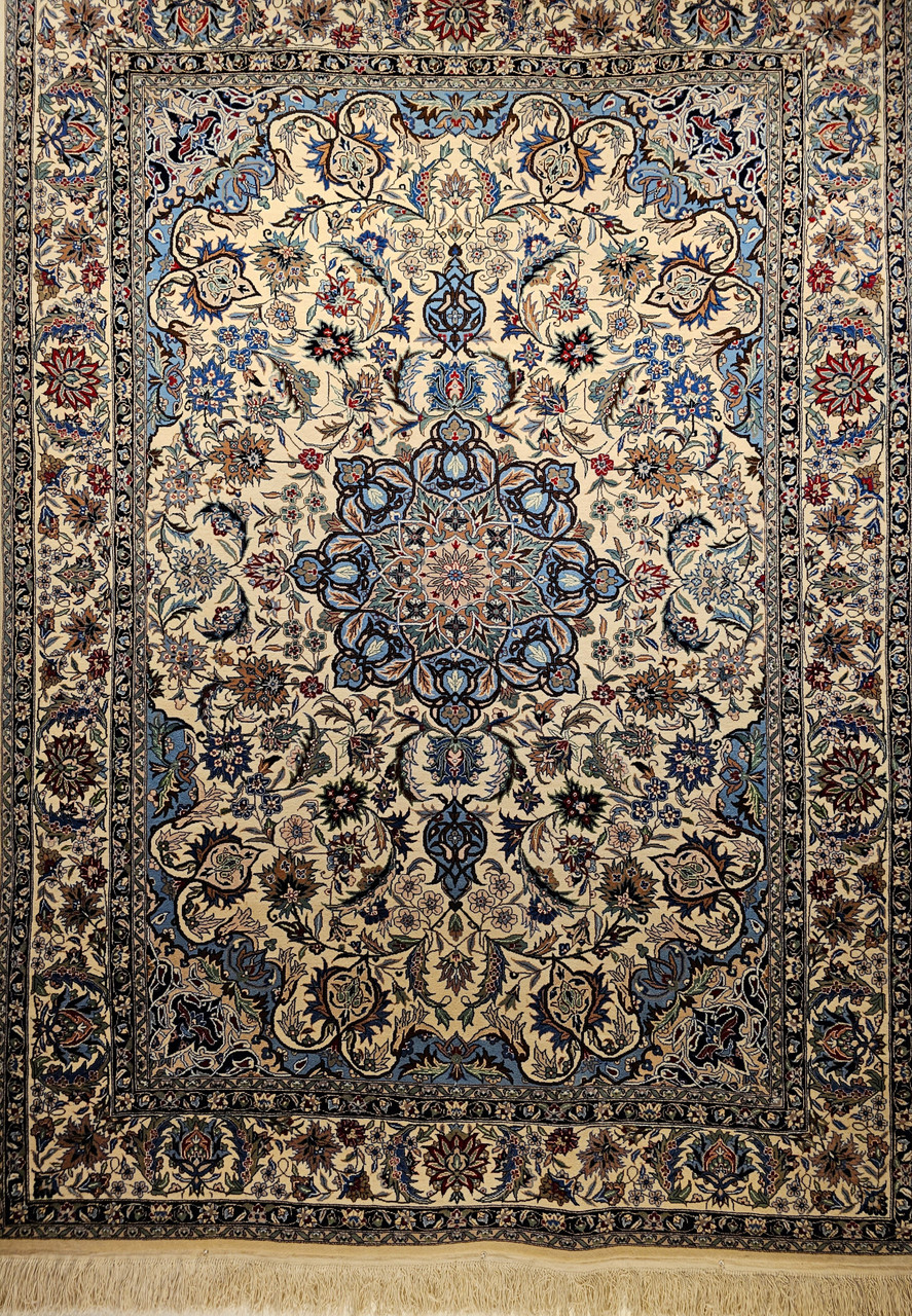 Vintage Over-Dyed Tabriz Persian Area Rug Hand-Knotted Wool Carpet - 7'10 x 10'10 - Gold/ Brown/ Light Blue