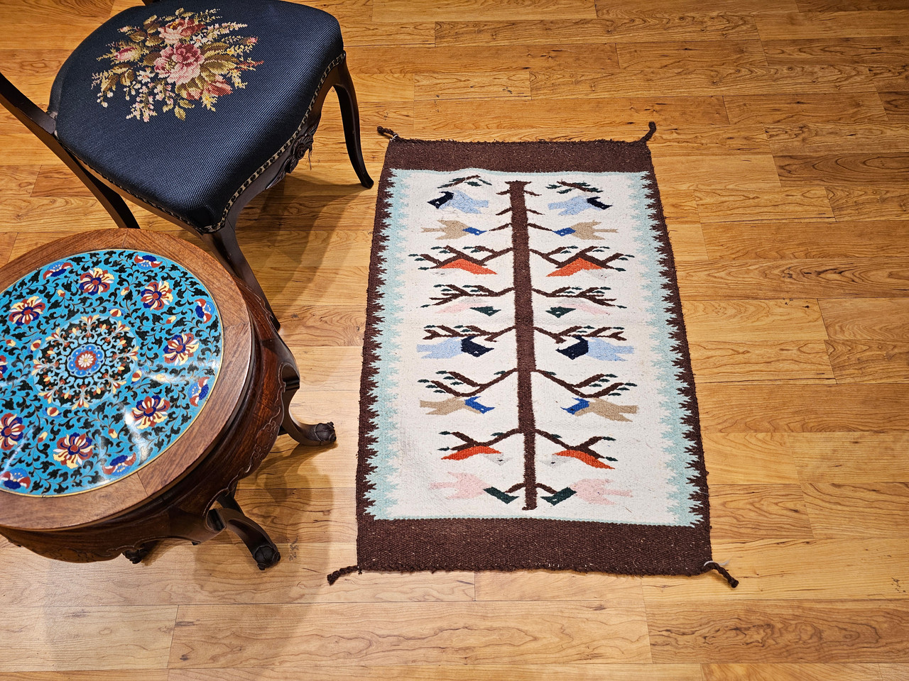 ナバホラグ 額装済み ツリーオブライフ ヴィンテージ ナバホラグ 額装