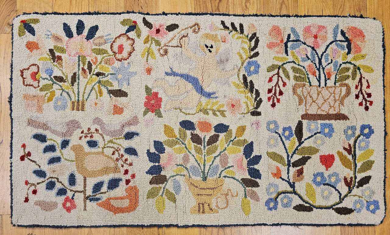 Vintage Hand Hooked Rug | Handwoven