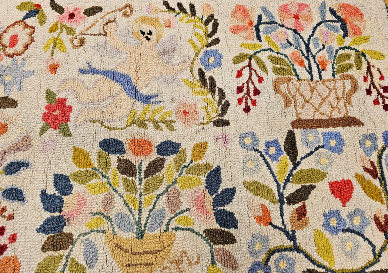 Vintage Hand Hooked Rug | Handwoven