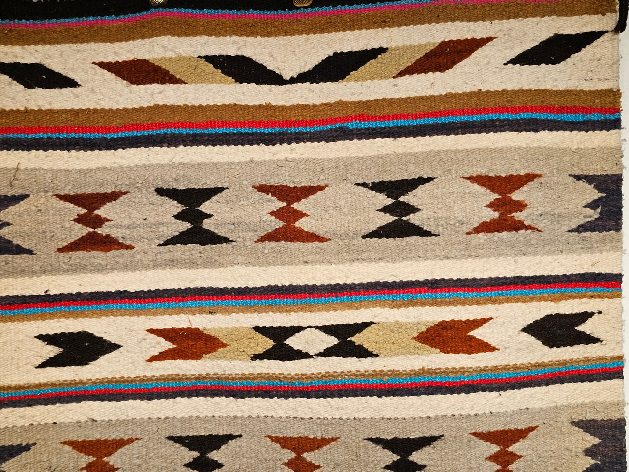 Antique Navajo Rug 2x3 | Geometric, Natural Dyes