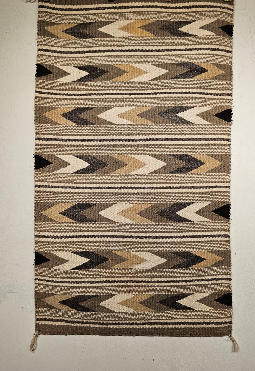 Vintage Navajo Rug 2x3 | Chevron Stripe