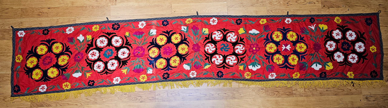 Vintage Uzbek Suzani Silk Embroidery | Handcrafted Central Asia