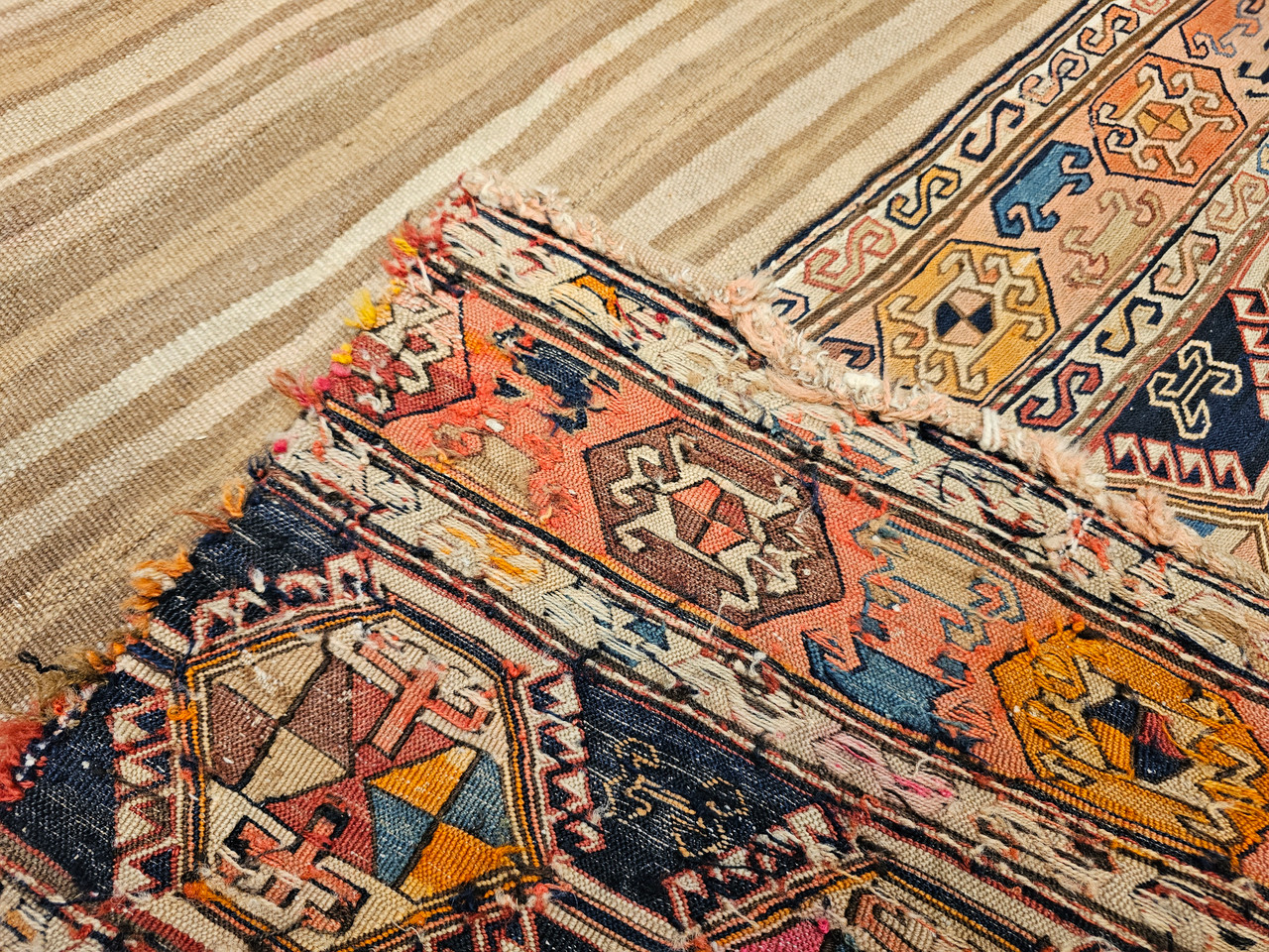 Antique Tribal Shahsavan Soumak Mafrash Panel, Handwoven Wool