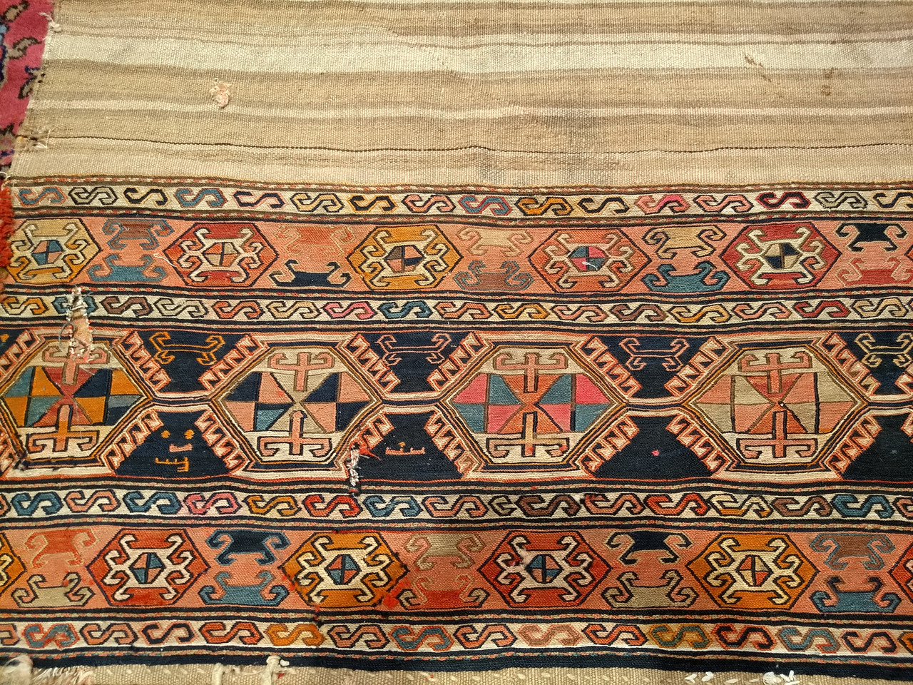 Antique Tribal Shahsavan Soumak Mafrash Panel, Handwoven Wool