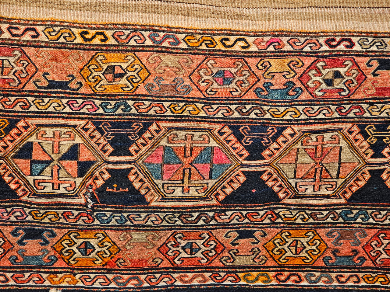 Antique Tribal Shahsavan Soumak Mafrash Panel, Handwoven Wool