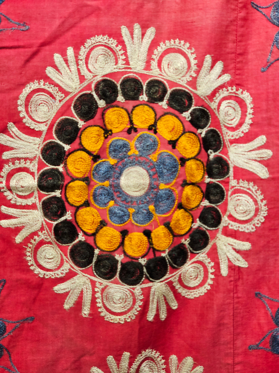 Vintage Uzbek Suzani Silk Embroidery | Handcrafted Central Asia