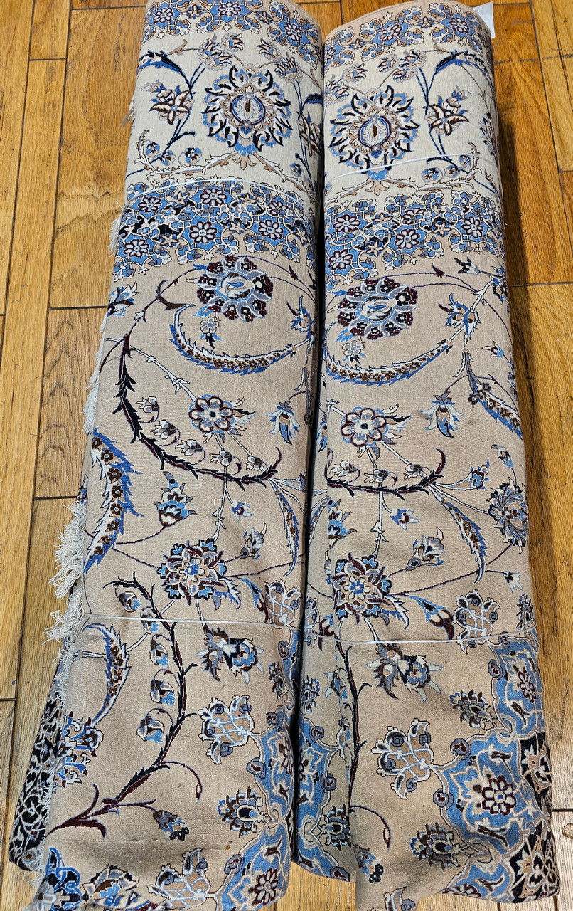 Antique Persian Nain Habibian Rug 6x9 | Silk Highlights