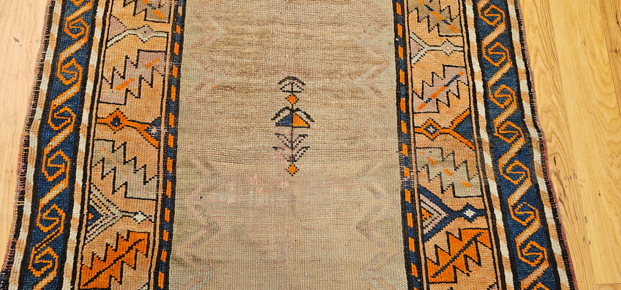 Vintage Persian Kurdish Tribal Area Rug, Hand-Knotted Prayer