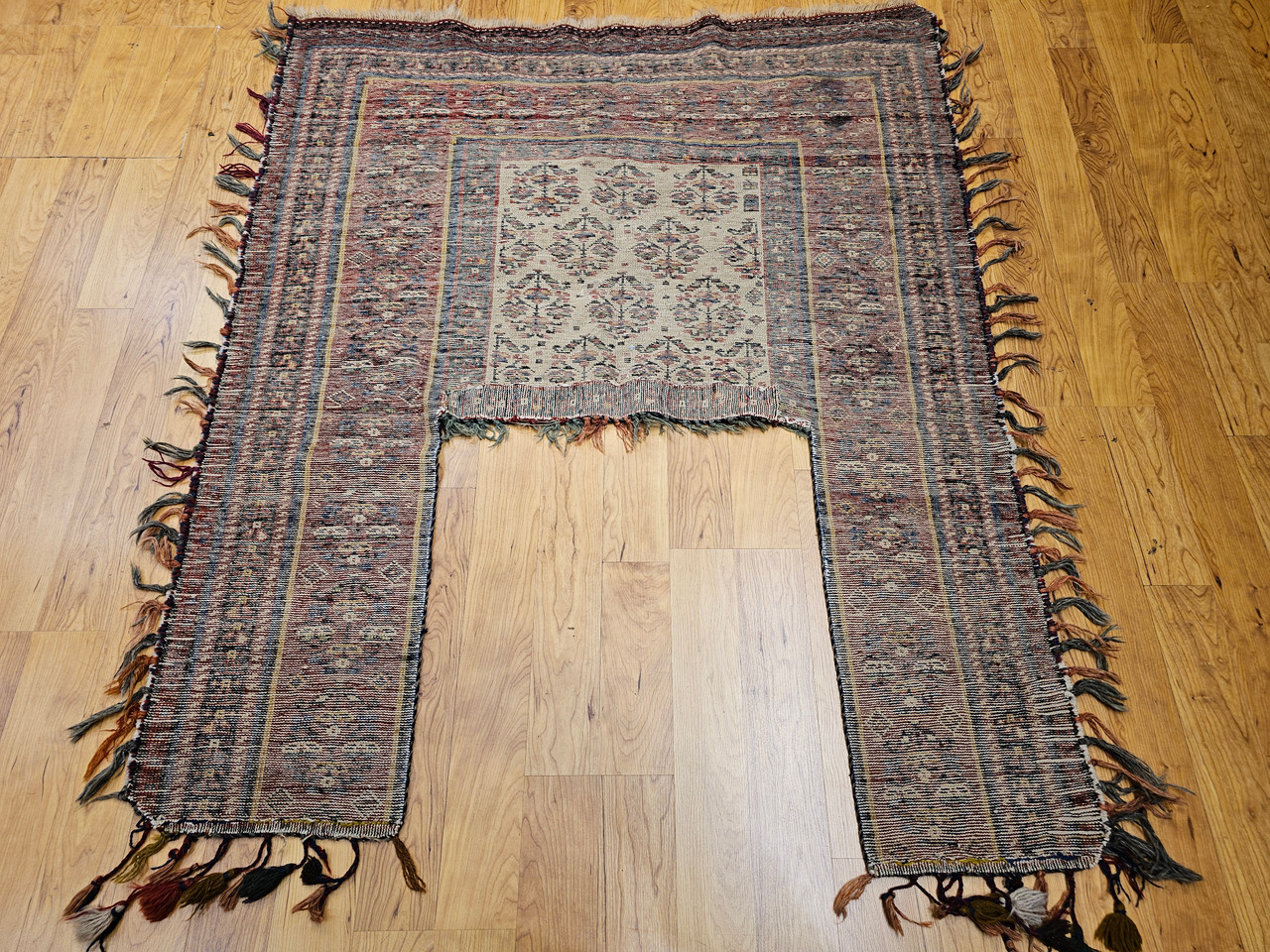 Antique Persian Kurdish Rug 4x5 | Tribal Geometric