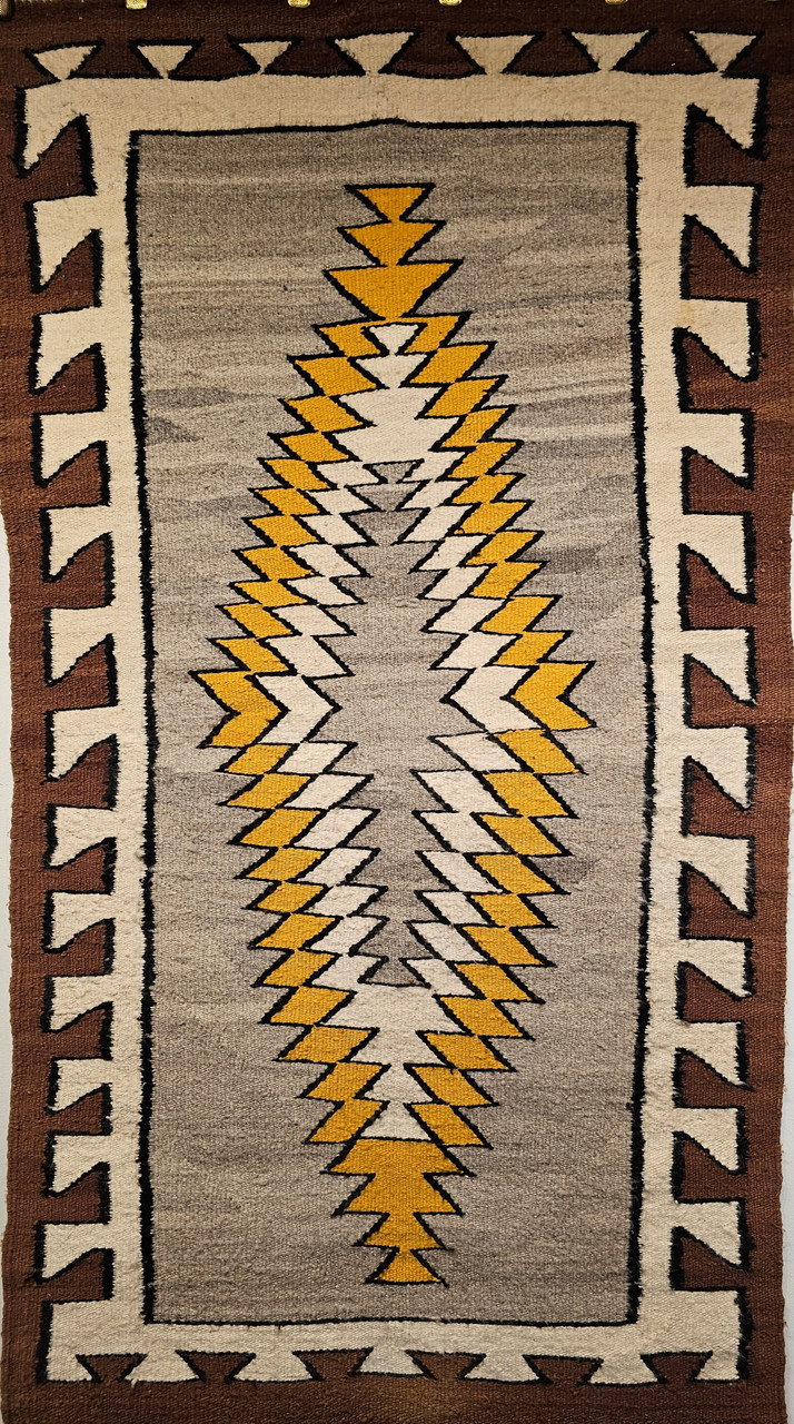 1960s Traditional Southwestern Wool Hand Knotted Striped Design