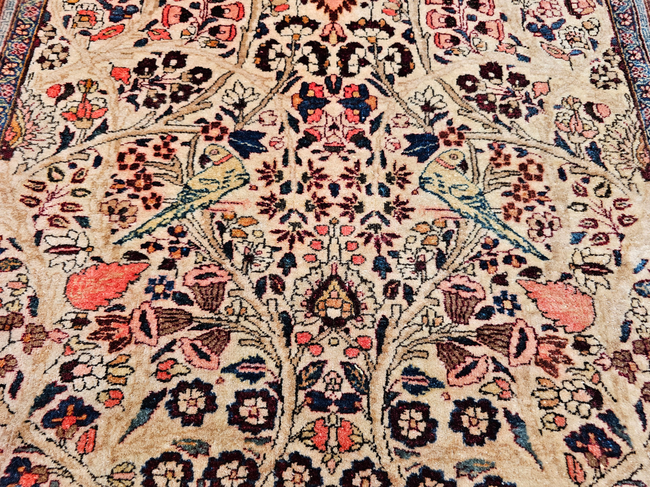 Antique Persian Kashan Rug, Hand-Knotted Wool, Tree of Life Design