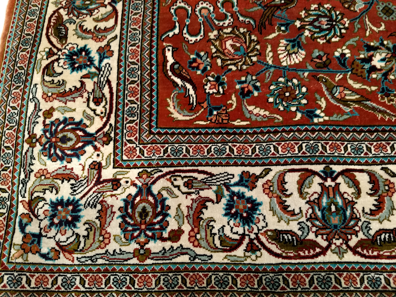 Tapis Hereke Soie Turquie – Motif Boteh – 87x46 Cm – Fin XXe – Excellent état