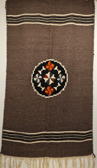 Vintage Mexican Serape Kilim Rug, Handwoven Wool, Dark Grayr, The Persian Knot Gallery, SKU 1908
