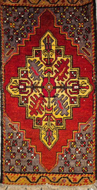 Vintage Anatolian Prayer Rug | Red Yellow Purple
