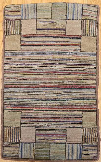 Vintage American Hooked Rug | Stripe Pattern