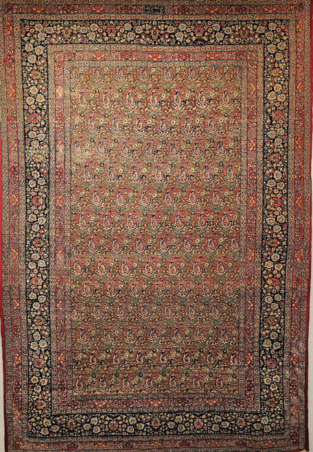 Antique Signed Persian Qum Rug 5x8 | Dated