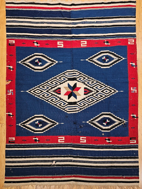 Antique Saltillo Serape Kilim | Mexican Textile