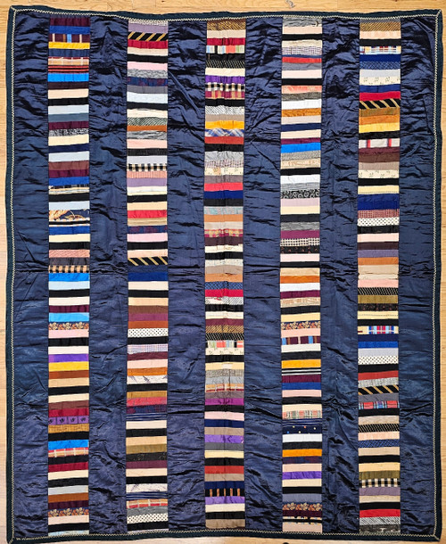 Vintage American Silk Quilt | Handwoven