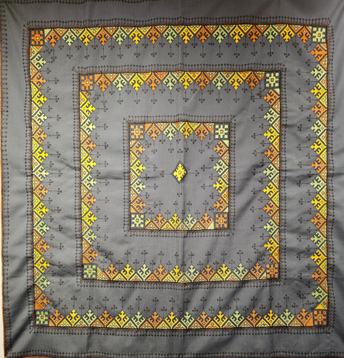 Vintage Persian Embroidered Textile | Floral Needlework