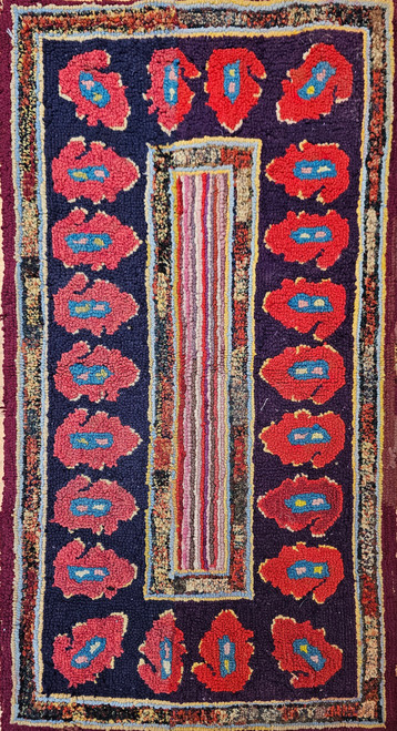 Vintage Hooked Rug | Handwoven