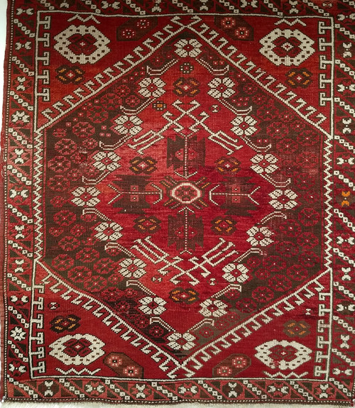Antique Turkish Village Rug 3x3 | Anatolian Tribal