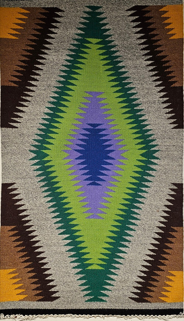 Antique Navajo Rug 1x3 | Geometric, Natural Dyes