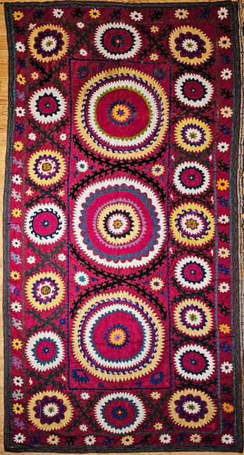 Vintage Uzbek Suzani Silk Embroidery | Handcrafted Central Asia