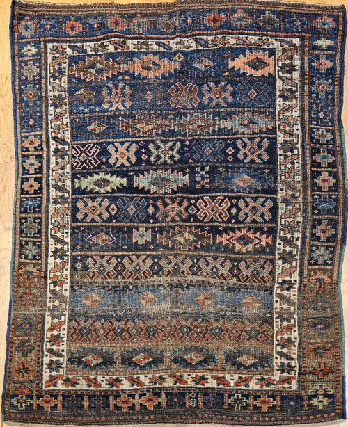 Vintage Persian Shahsavan tribal area rug. Hand-knotted. Hashtroud origin (NW Persia). Near square size. Geometric star design. All-natural earth tone colors. Collector's piece. Vintage Persian Shahsavan tribal area rug. Hand-knotted. Hashtroud origin (NW Persia). Near square size. Geometric star design. All-natural earth tone colors. Collector's piece.