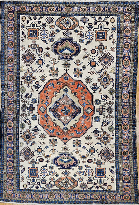 Antique Persian Ardebil Rug 6x9 | Medallion Design