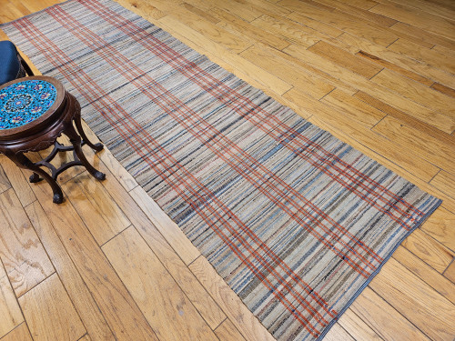 Vintage American Rag Runner, Hand-Woven Cotton, Striped Pattern, The Persian Knot Gallery, SKU 1683