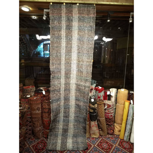 Vintage Turkish Kilim Runner 2x9 | Anatolian Flatweave | Full View on Floor