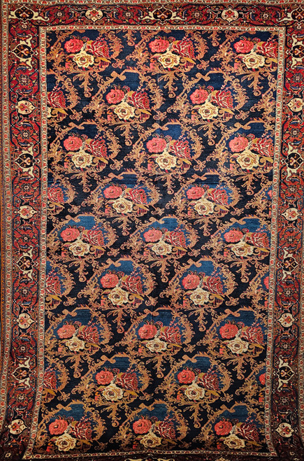 Antique Persian Tabriz Gol Farang | European Floral
