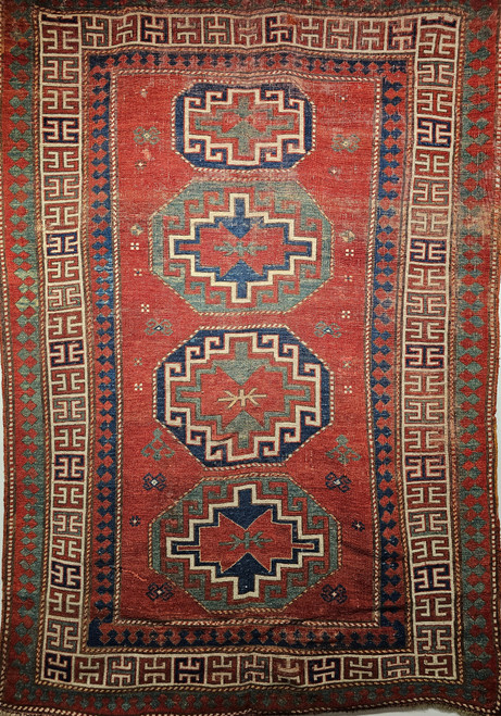 Antique Caucasian Kazak 5x7 | Four Gul Design