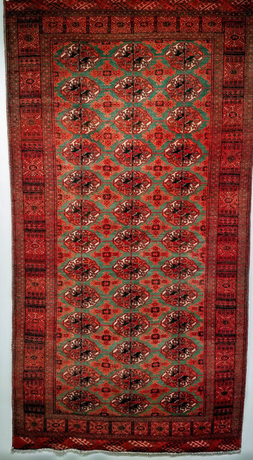 Antique Turkmen Rug | Gul Pattern, Deep Red
