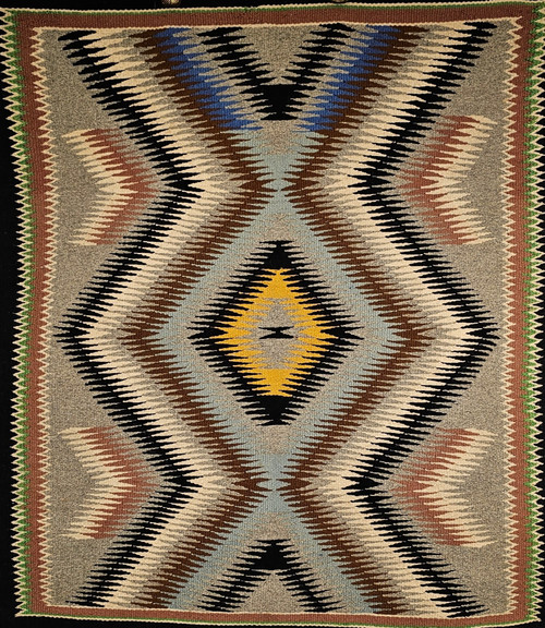 Antique Navajo Rug 2x3 | Geometric, Natural Dyes