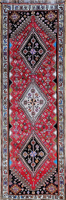 Vintage Persian Qashqai Gabbeh Runner, Wool, Hand-Knotted, The Persian Knot Gallery, SKU 1051