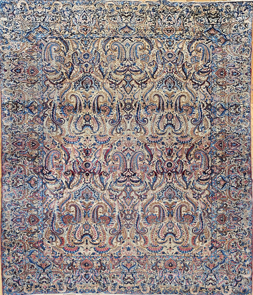 Antique Persian Kerman Rug 8x11 | Floral City Weave