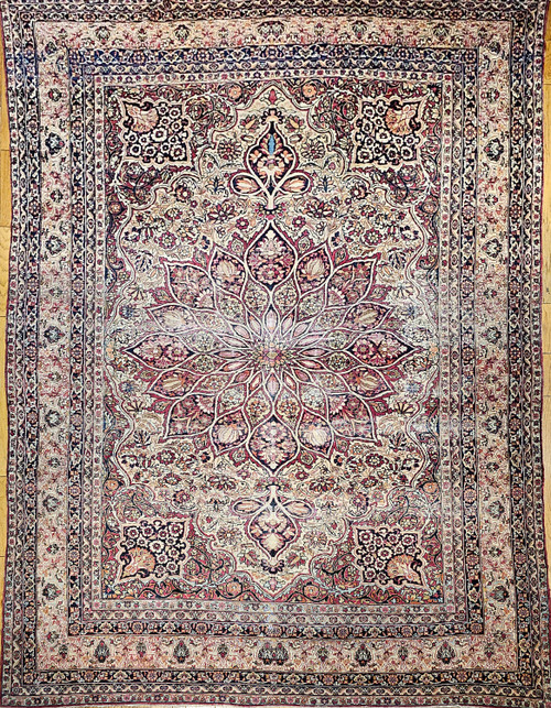 Antique Kerman Lavar Rug 11x16 | 19th Century