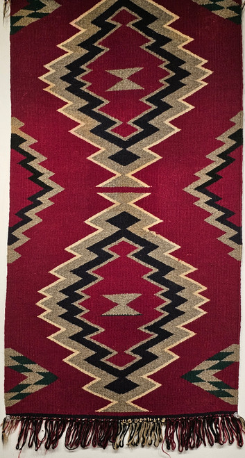 Antique Navajo Rug 2x3 | Geometric, Natural Dyes