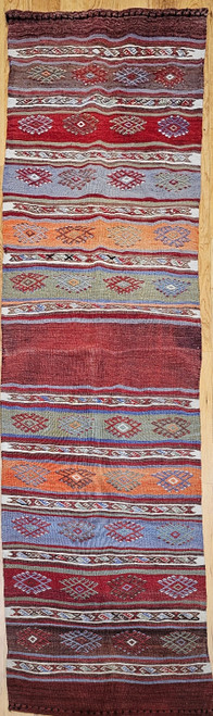 Vintage Moroccan Kilim Runner 2x6 | Stripe Flatweave