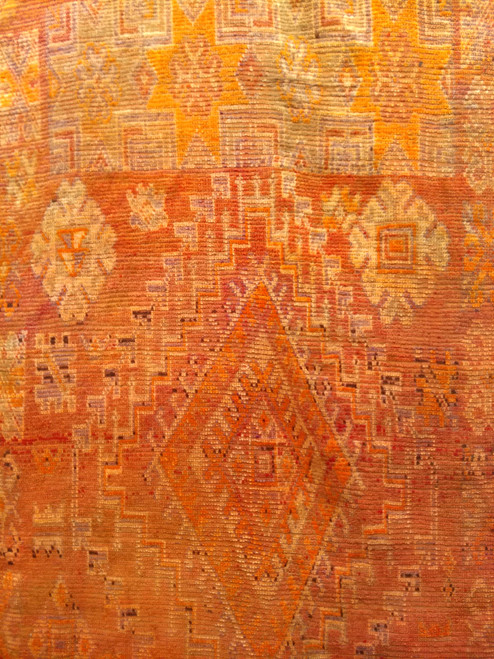 Antique Moroccan Rabat Runner 5x13 | Yellow Lavender