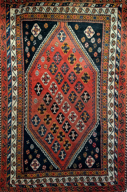 Vintage Persian Qashqai Tribal Area Rug, Wool & Vegetable Dyes, The Persian Knot Gallery, SKU 1605