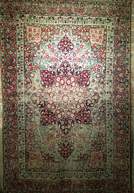 Antique Persian Kerman Lavar Rug | Floral Field