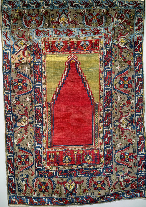 Antique Konya Ladik Prayer Rug 4x6 | 19th Century