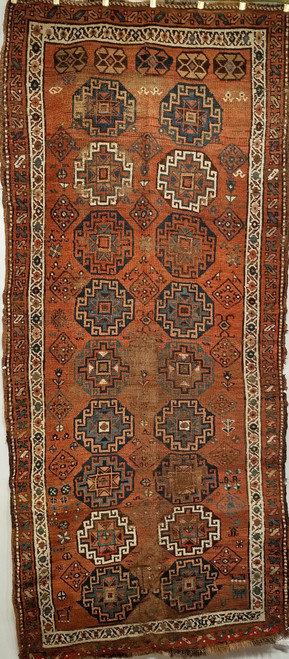 Antique Caucasian Karabagh Rug 2x6 | South Caucasus
