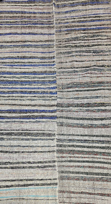 Vintage Handwoven Turkish Kilim Rug, Earth Tone Stripes, The Persian Knot Gallery, SKU 1493