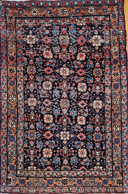 Vintage Persian Malayer Area Rug in an Allover Geometric Pattern, The Persian Knot Gallery, SKU 1389